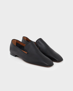 Czarne skórzane mokasyny Dervio - Image #2