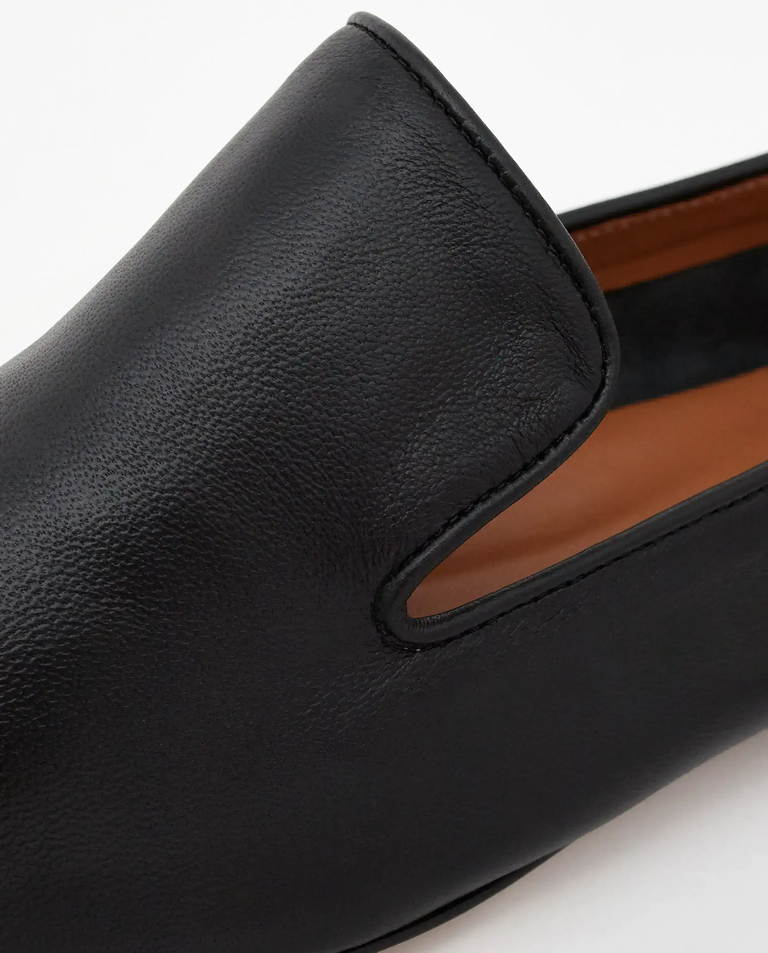 Czarne skórzane mokasyny Dervio - Image #4