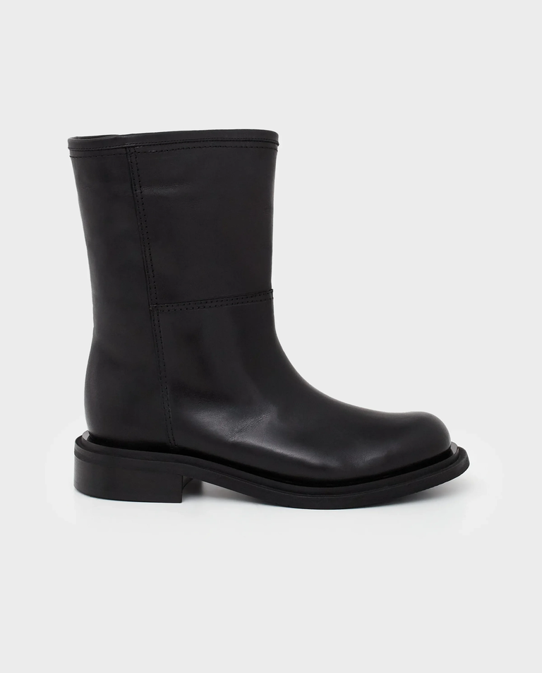 Czarne skórzane botki Sirone