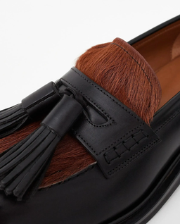 Czarne loafersy z włosiem Albaredo - Image #4