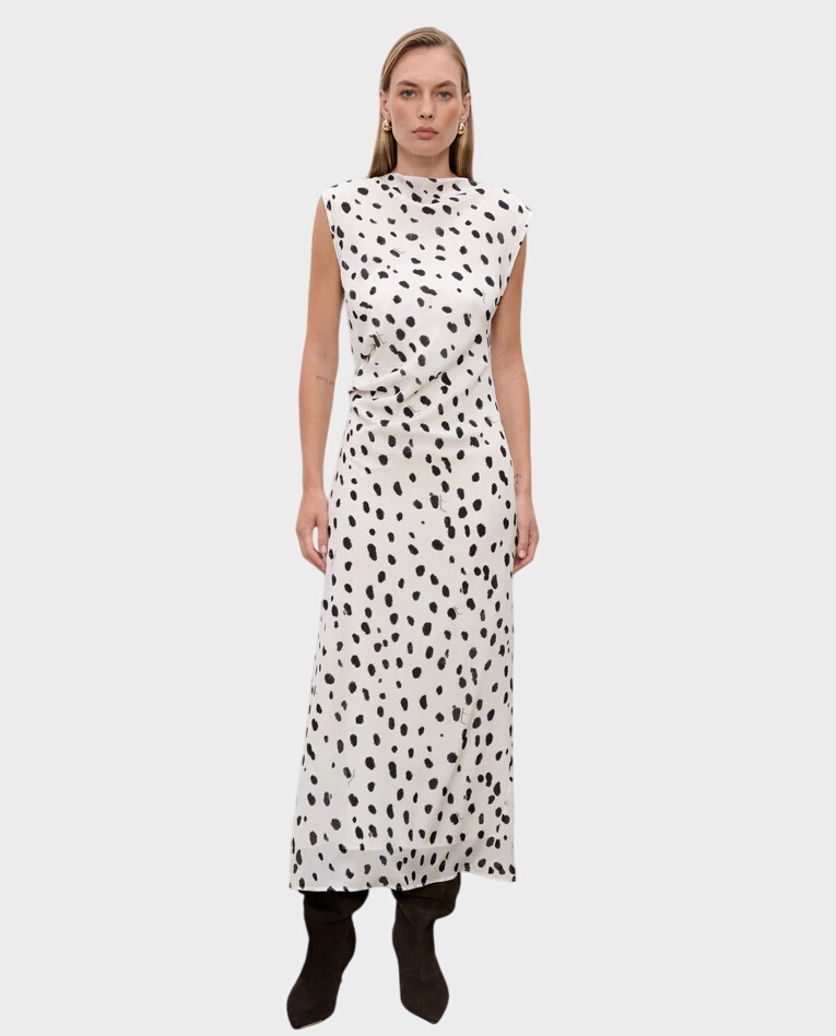 Jedwabna sukienka z printem Mei