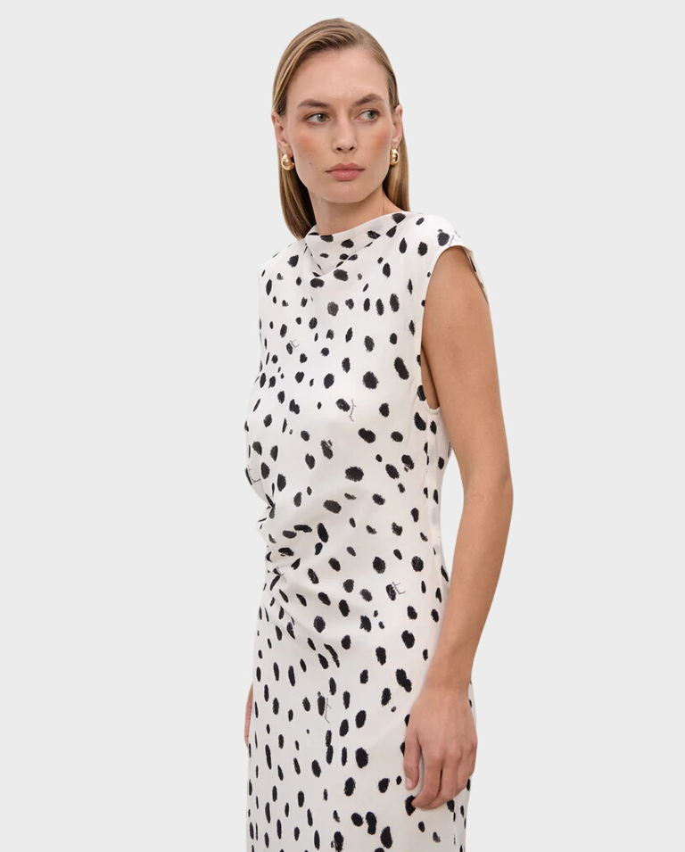 Jedwabna sukienka z printem Mei