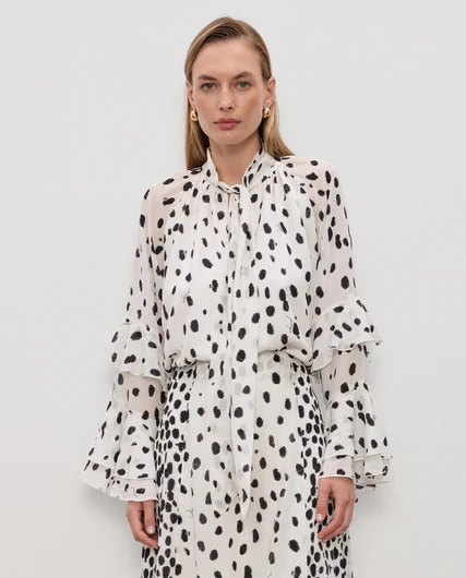 Jedwabna koszula z printem Miju - Image #0