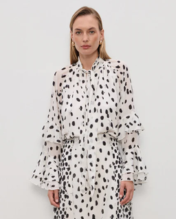 Jedwabna koszula z printem Miju - Image #0