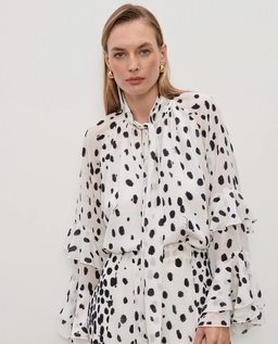 Jedwabna koszula z printem Miju - Image #1