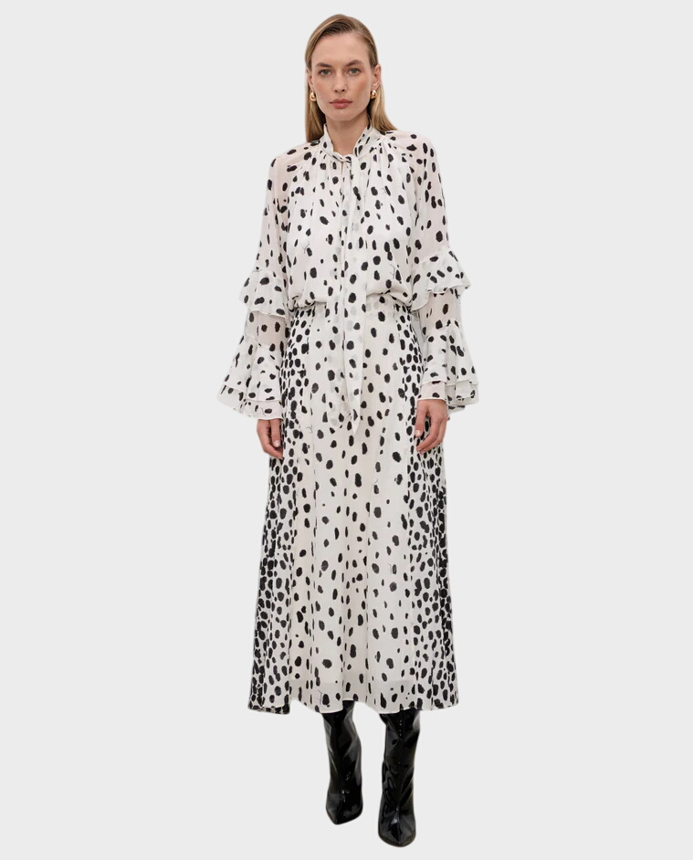 Jedwabna spódnica z printem Kayo