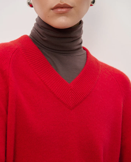 Czerwony sweter z wełny Paola - Image #3