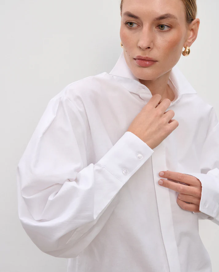 Biała koszula z bawełny Tess - Image #1