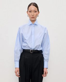 Niebieska koszula z bawełny Tess - Image #0