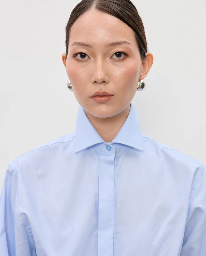 Niebieska koszula z bawełny Tess - Image #3