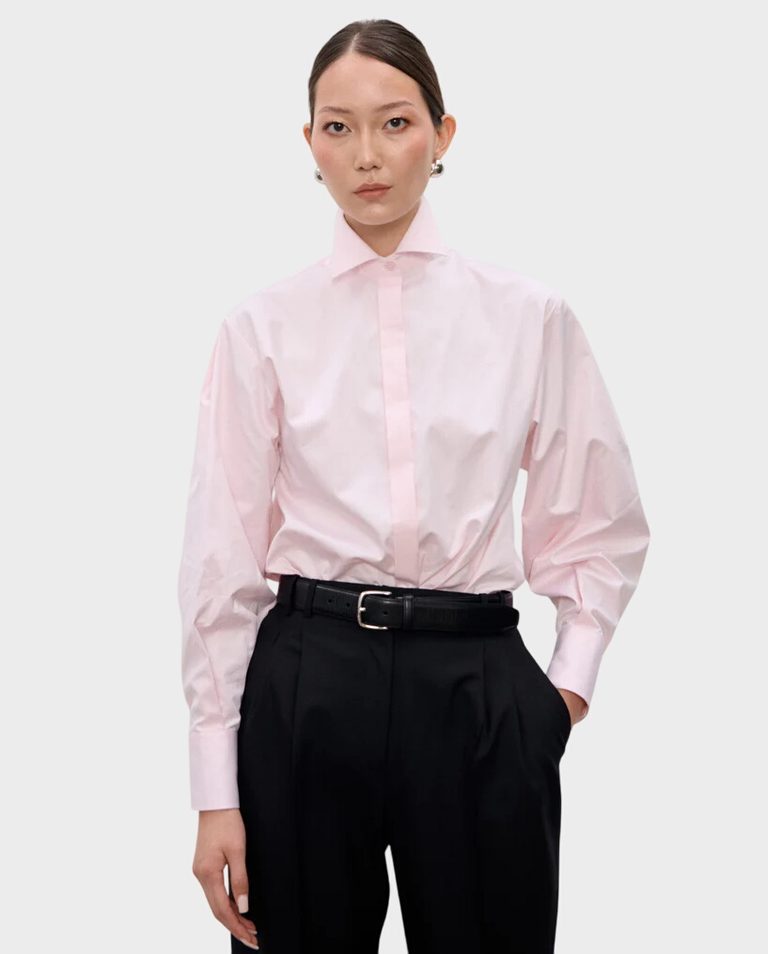 Jasnoróżowa koszula z bawełny Tess