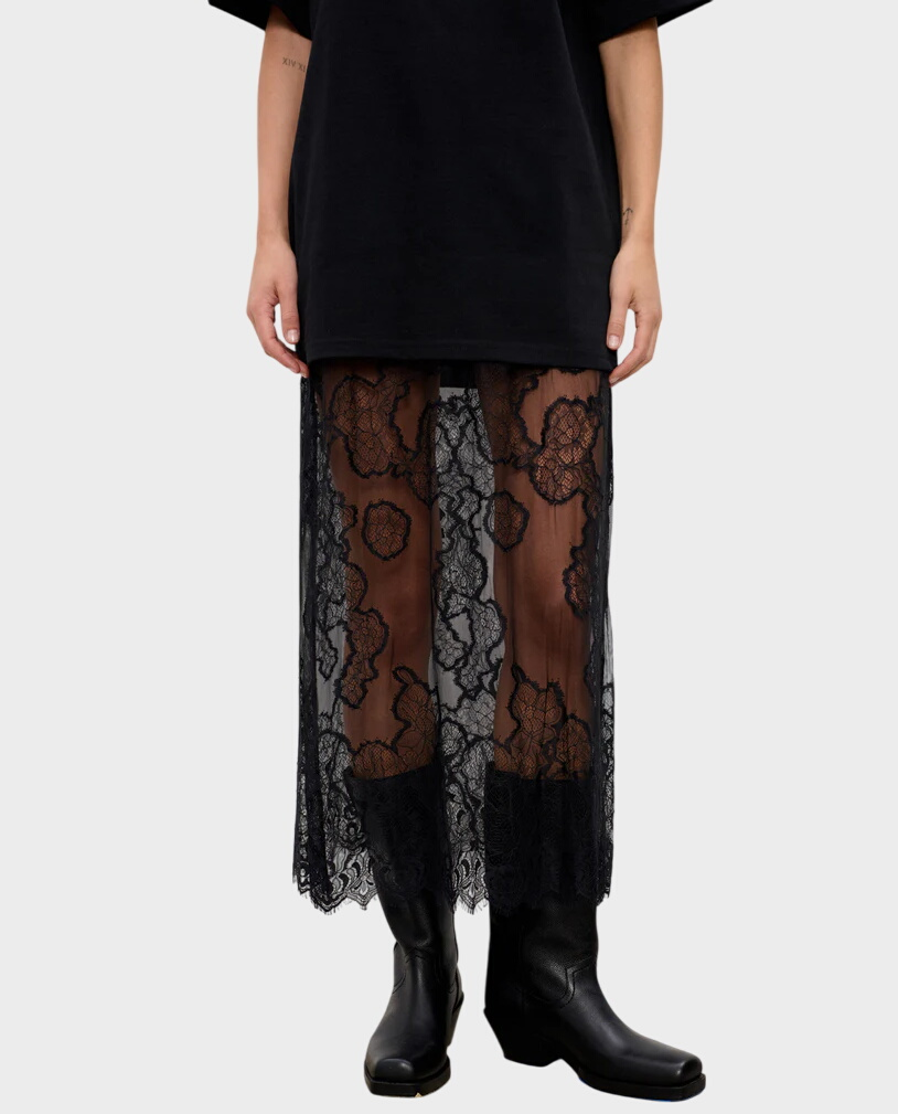 Czarna spódnica z koronki Roanne - Image #0