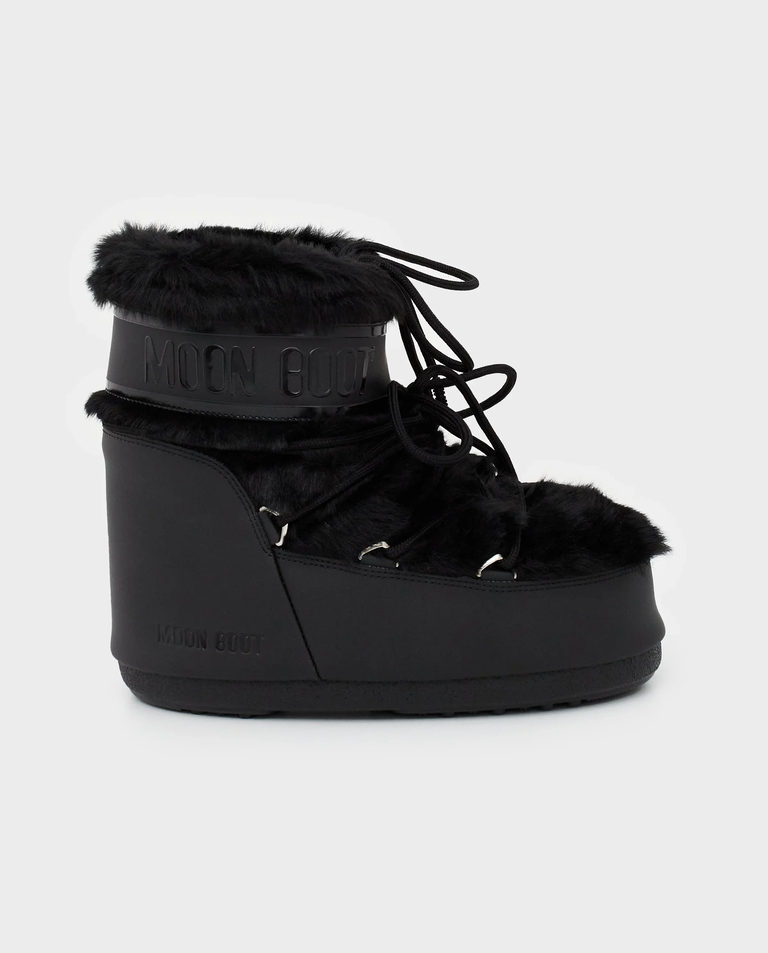 Czarne śniegowce z futerkiem Icon Low