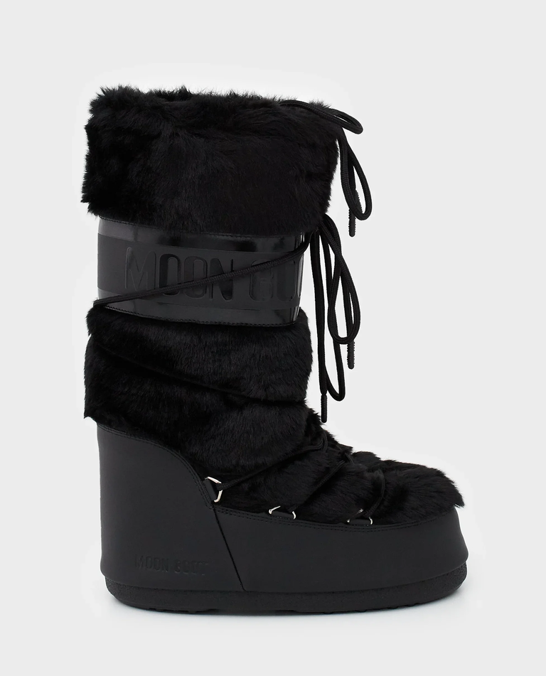 Czarne śniegowce z futerkiem Icon