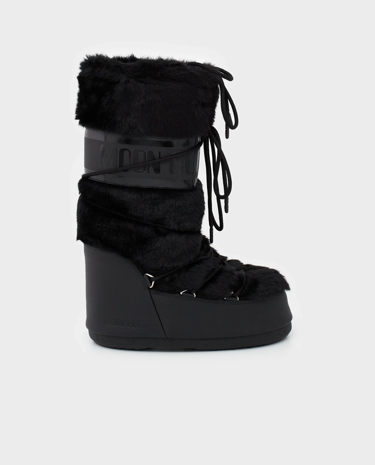 Czarne śniegowce z futerkiem Icon