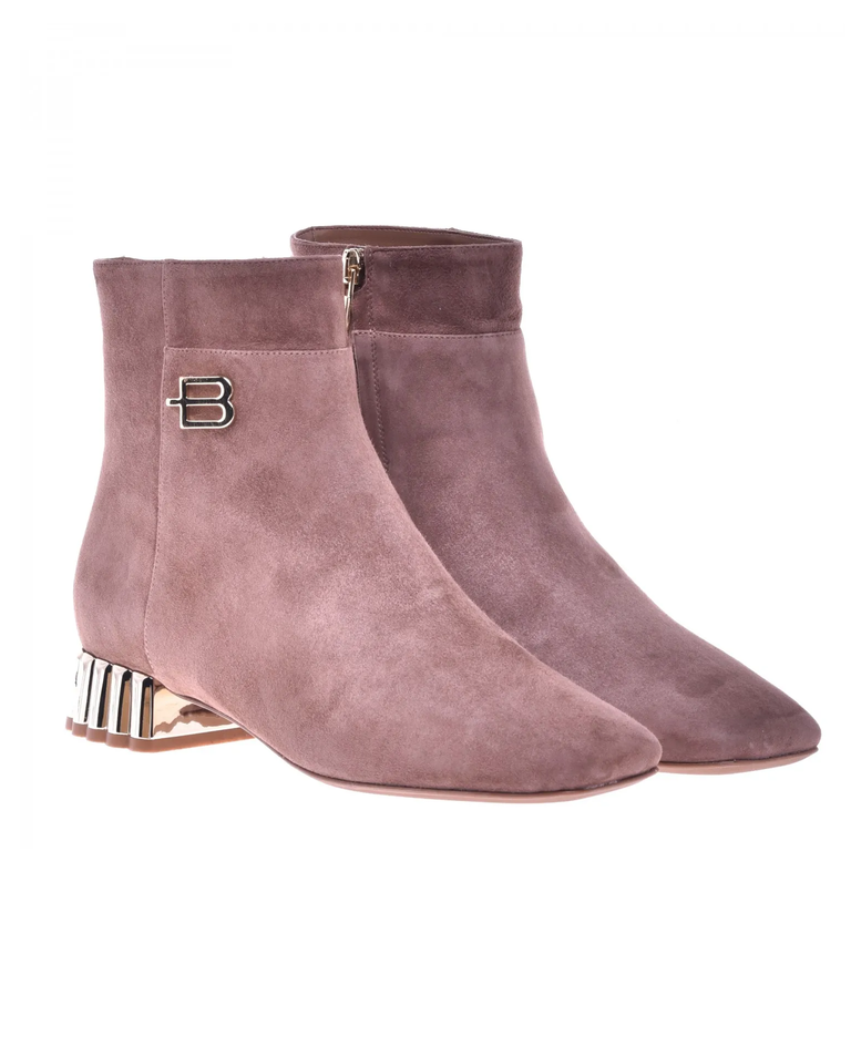 Zamszowe botki z efektownym obcasem - Image #3