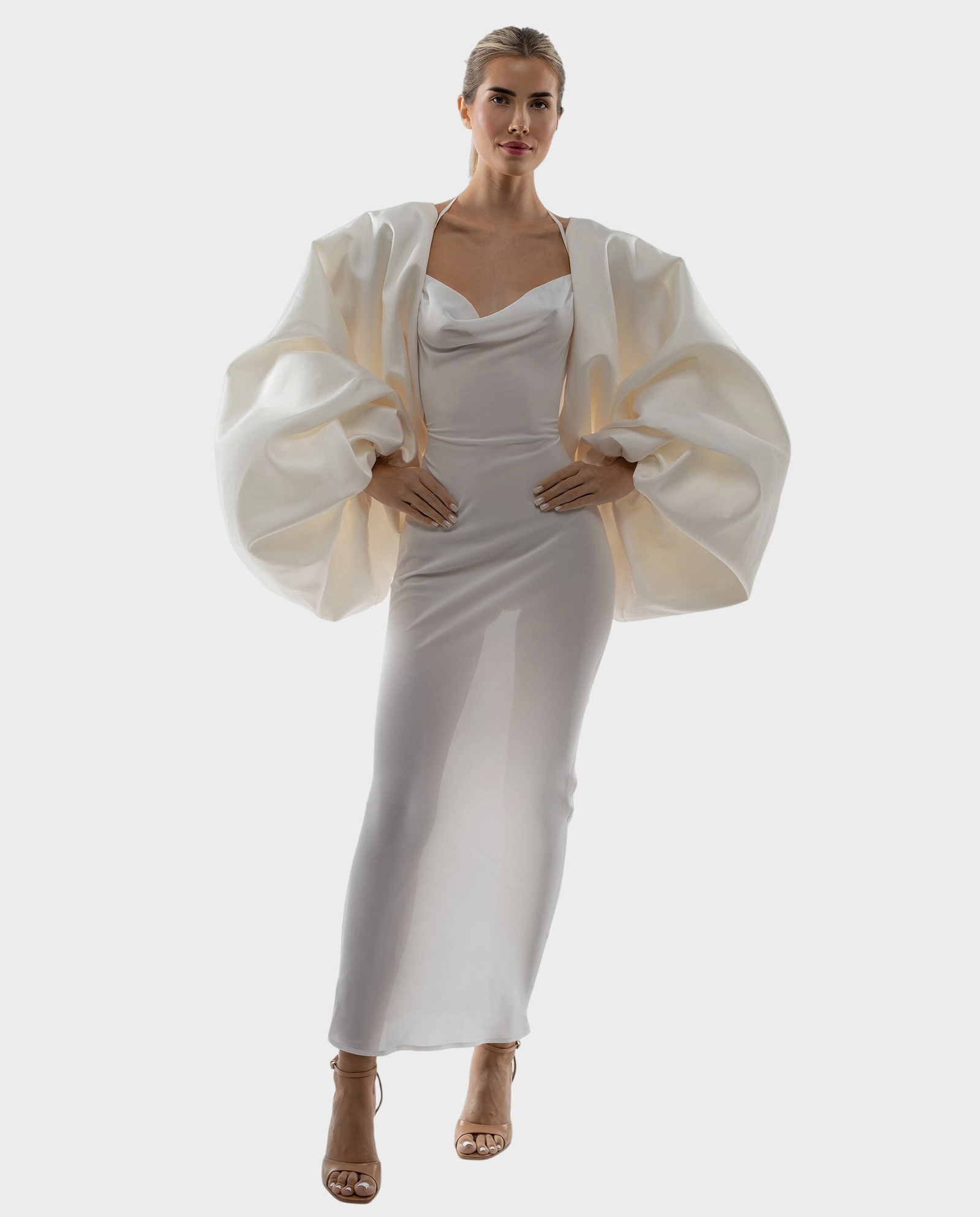 Drapowany żakiet z szerokimi rękawami Cecil - Image #2