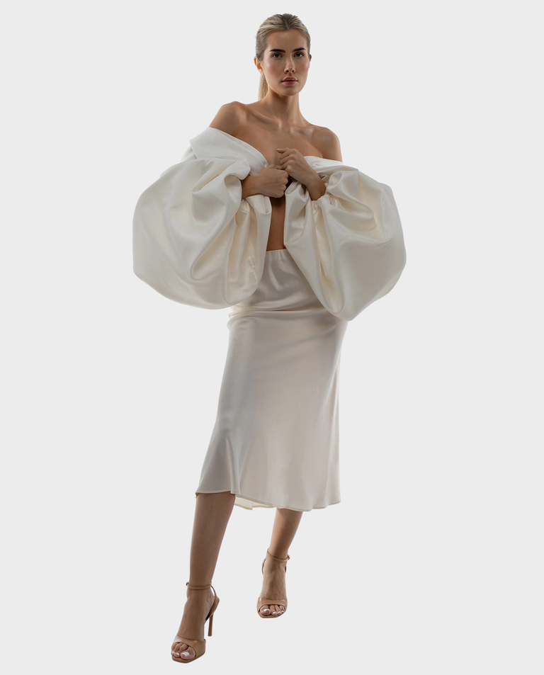 Drapowany żakiet z szerokimi rękawami Cecil - Image #4