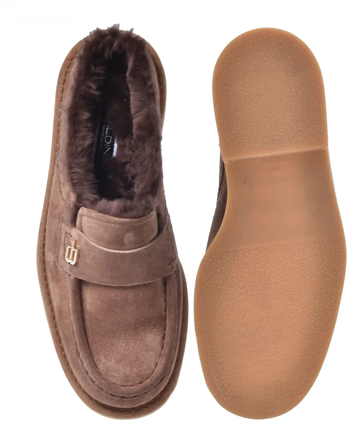 Zamszowe mule z futerkiem - Image #3