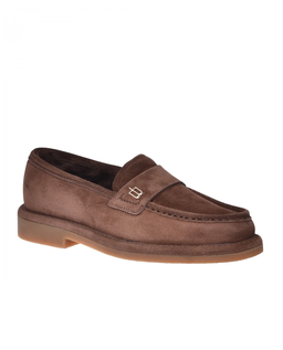 Jasnobrązowe mokasyny z futerkiem - Image #1