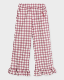 Bawełniane spodnie z falbanką Candy Pink - Image #0