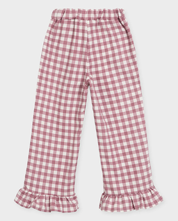Bawełniane spodnie z falbanką Candy Pink - Image #3