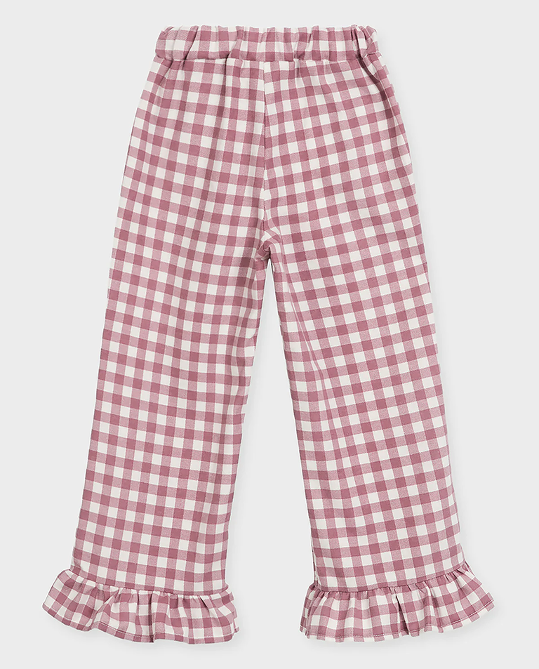 Bawełniane spodnie z falbanką Candy Pink - Image #3