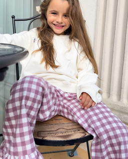 Bawełniane spodnie z falbanką Candy Pink - Image #2