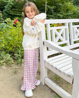 Bawełniane spodnie z falbanką Candy Pink - Image #1