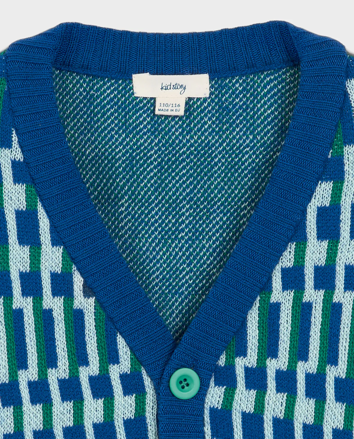 Niebieski kardigan z wełny merino i bawełny - Image #1