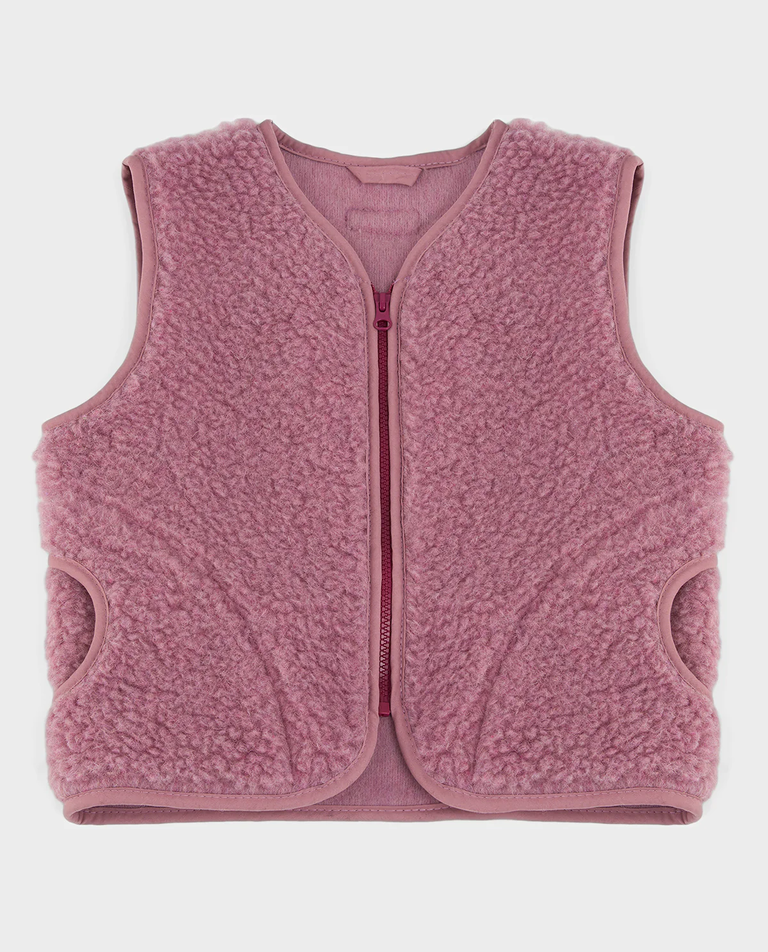 Różowa kamizelka z wełny merino