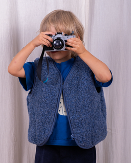 Niebieska kamizelka z wełny merino - Image #1