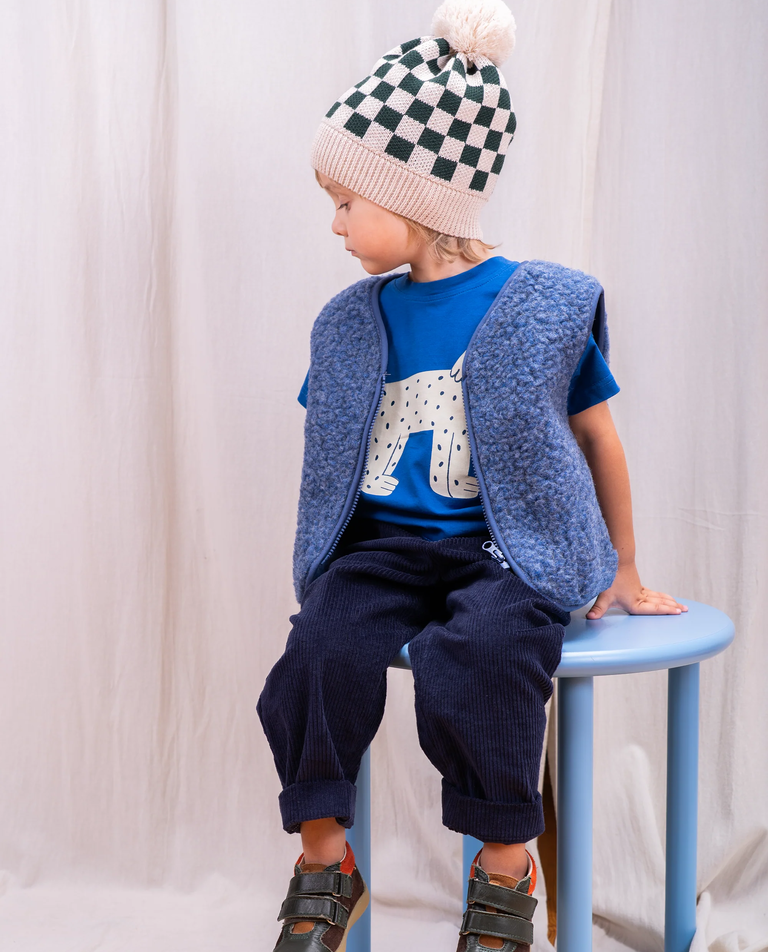 Niebieska kamizelka z wełny merino - Image #3