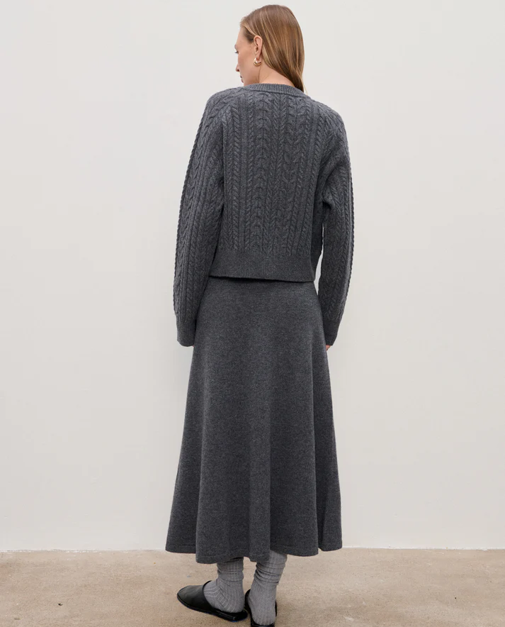 Szara spódnica z wełny merino Manon - Image #2