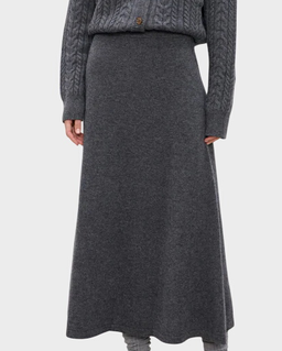 Szara spódnica z wełny merino Manon - Image #0