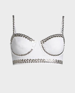 Biały top od bikini z ćwiekami - Image #1