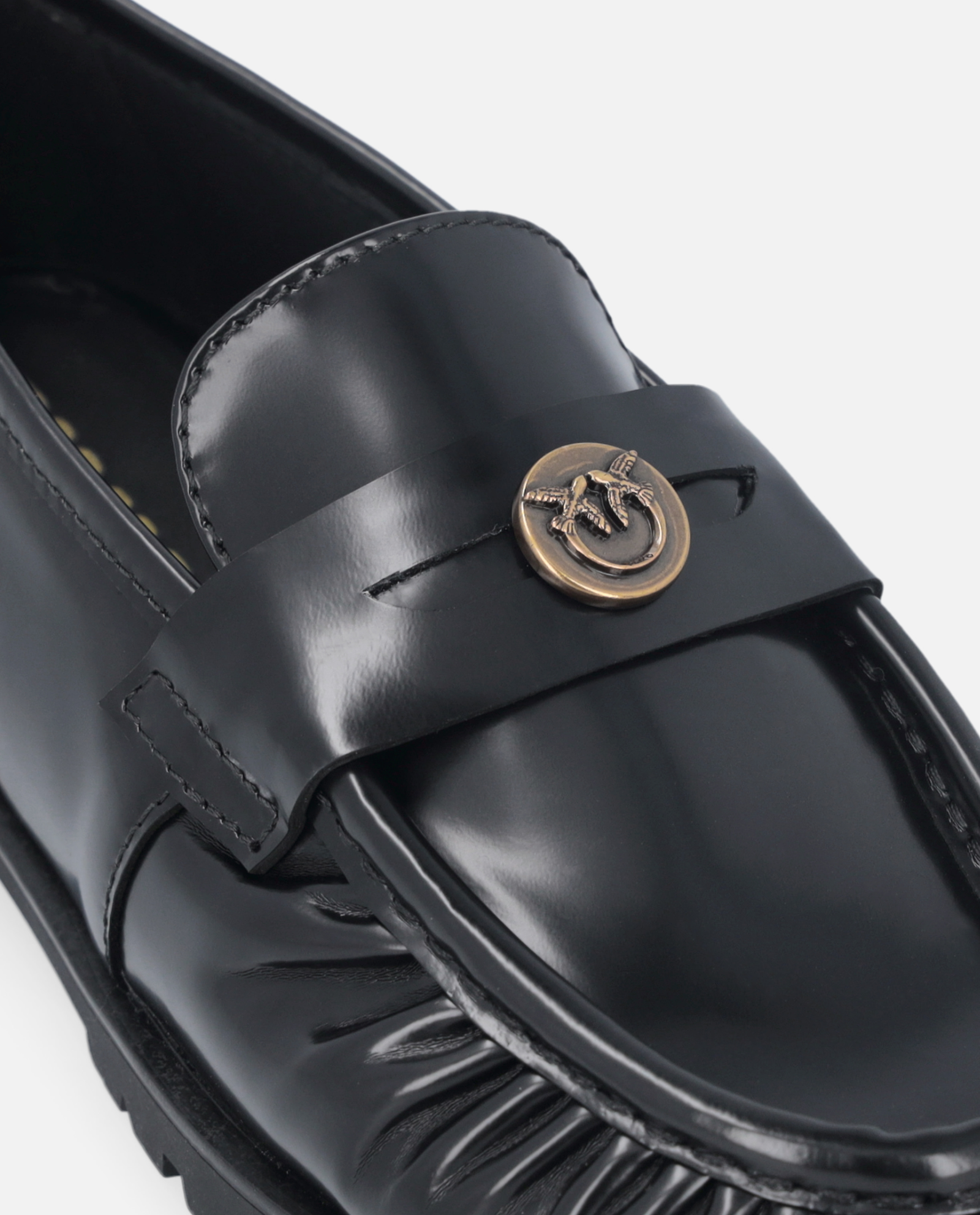 Czarne skórzane mokasyny Nora - Image #4