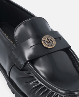 Czarne skórzane mokasyny Nora - Image #4