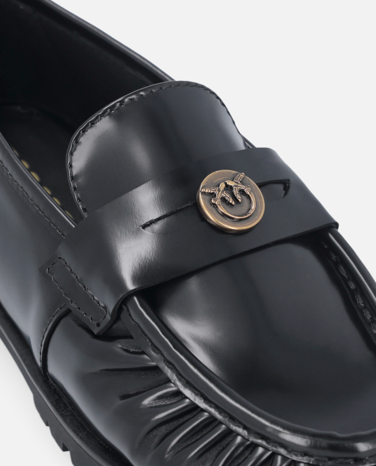 Czarne skórzane mokasyny Nora - Image #4