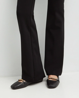 Czarne skórzane baleriny - Image #3