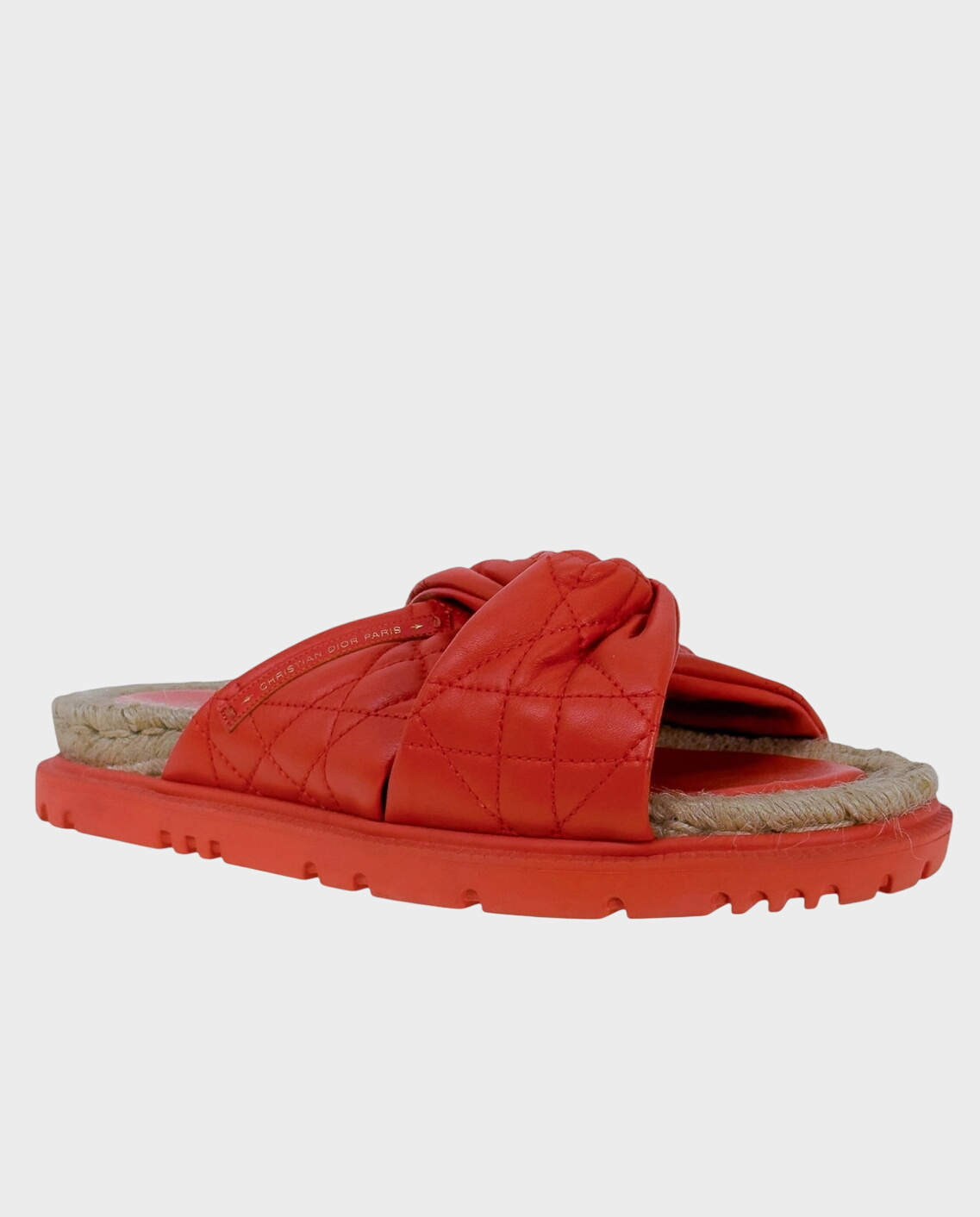 Skórzane koralowe klapki - Image #0