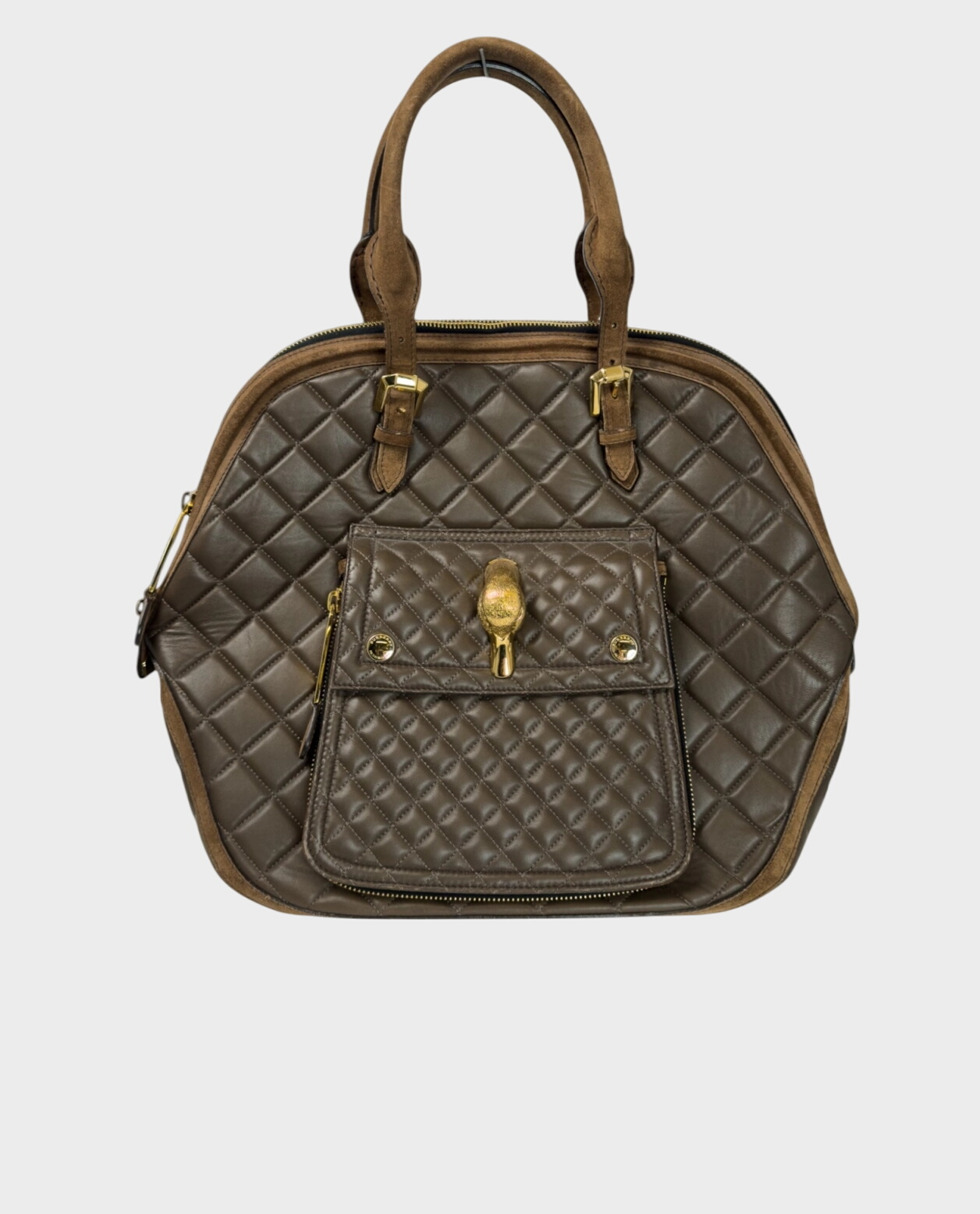 Duża skórzana torba khaki - Image #0