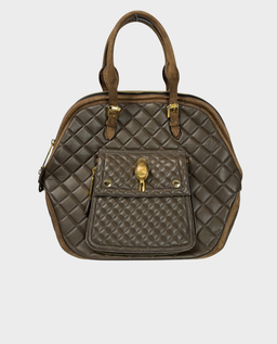 Duża skórzana torba khaki - Image #0