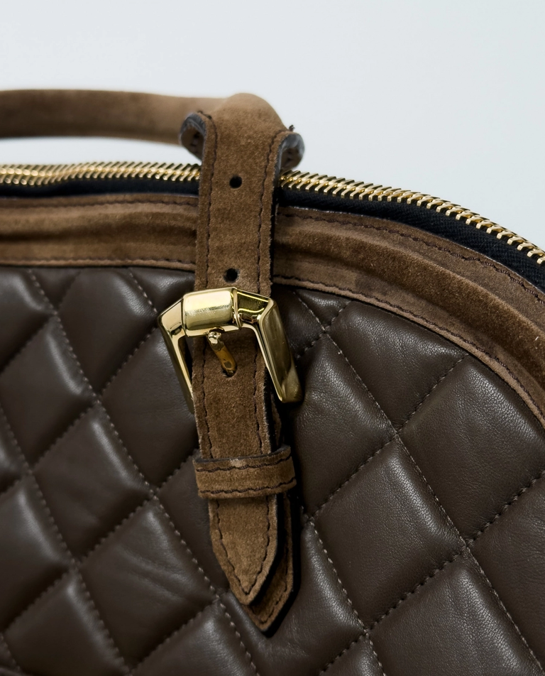 Duża skórzana torba khaki