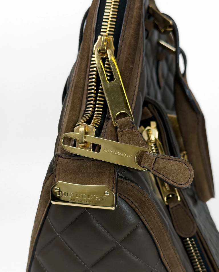 Duża skórzana torba khaki - Image #2