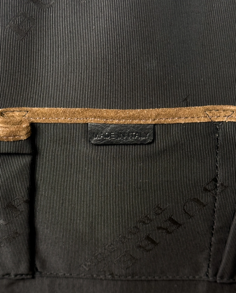 Duża skórzana torba khaki - Image #4