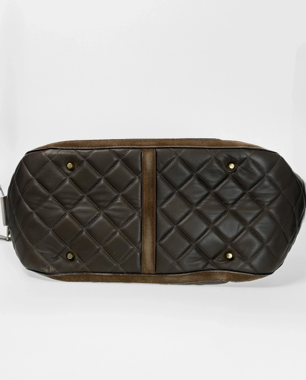 Duża skórzana torba khaki - Image #6