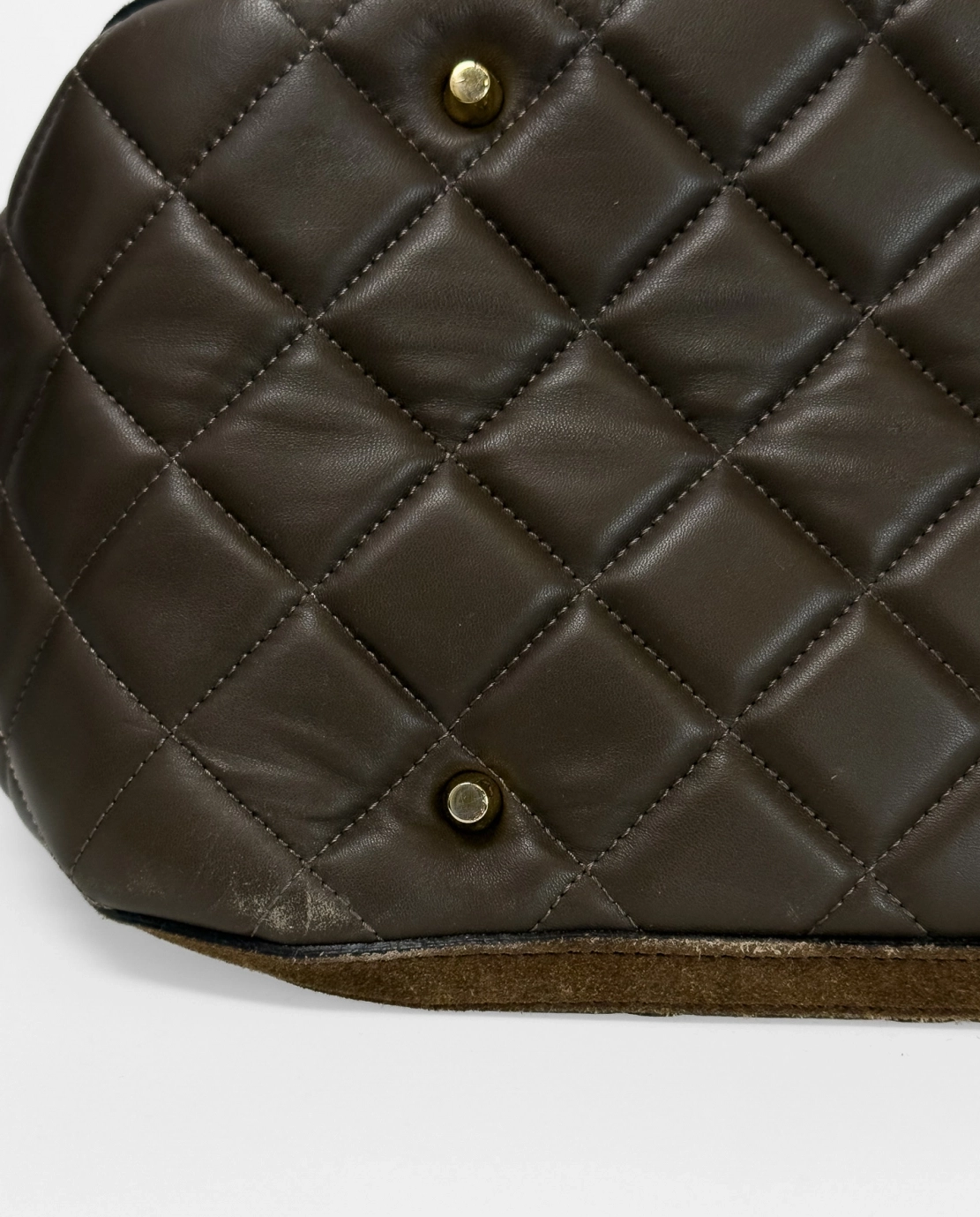 Duża skórzana torba khaki - Image #7