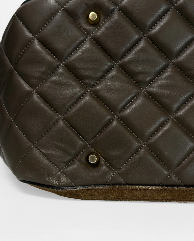 Duża skórzana torba khaki - Image #7