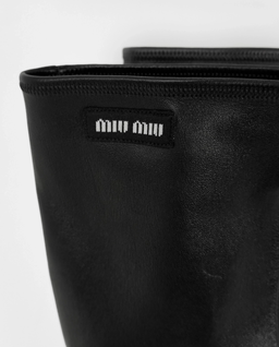 Skórzane kozaki z odkrytymi palcami - Image #3